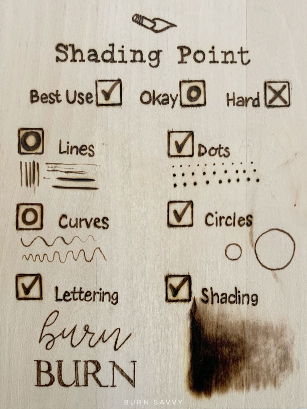 Woodburning Tips: Shading Point Uses